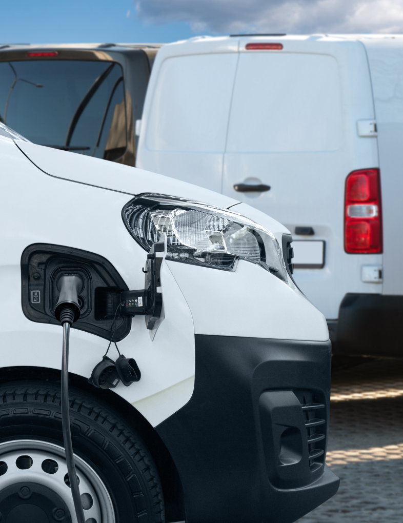 white electric cargo van